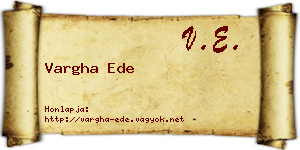 Vargha Ede névjegykártya